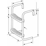 Stegleiter, Leiter für Steg, Edelstahlleiter, 2 Stufen, Bügelhöhe: 90 mm