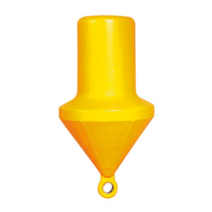  Kegel Markierungsboje, Schwimmkörper kegelförmig zur Markierung, Masse: Höhe 161 cm, Durchmesser oben: 51cm, an Wasserlinie Durchmesser: 80 cm, Farbe: gelb.